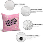 Libra Bratz Style - Iconic Pink Glitter Font Logo Cute Y2k Aesthetic Soft Short Plush Fabric Throw Pillow