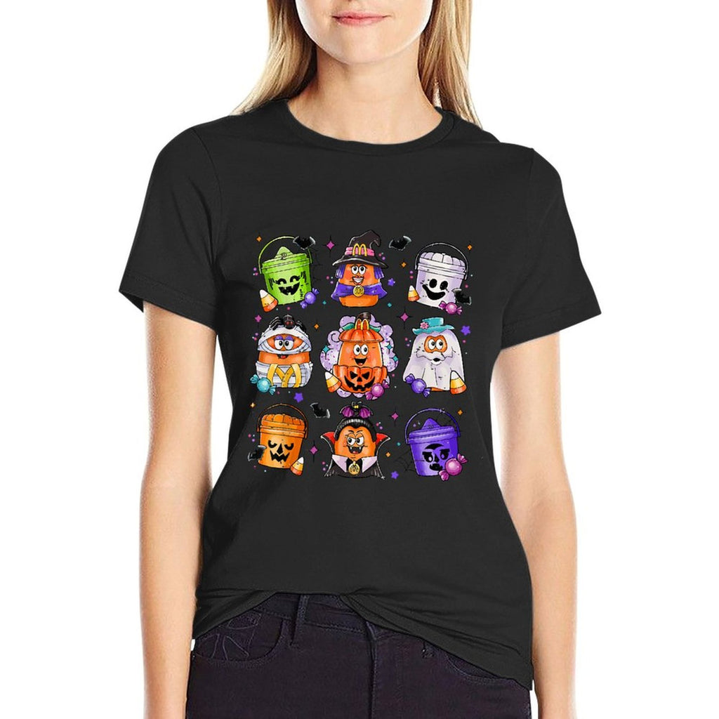 Vintage Funny Halloween Pumpkin Spooky Nuggets Chicken Cute  Heathered Texture T-Shirt