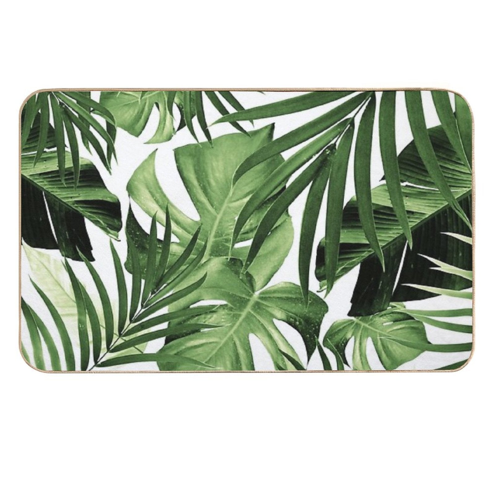 Tropical Jungle Leaves Pattern #12 #tropical #decor #art  Stain-Proof Bath Mat