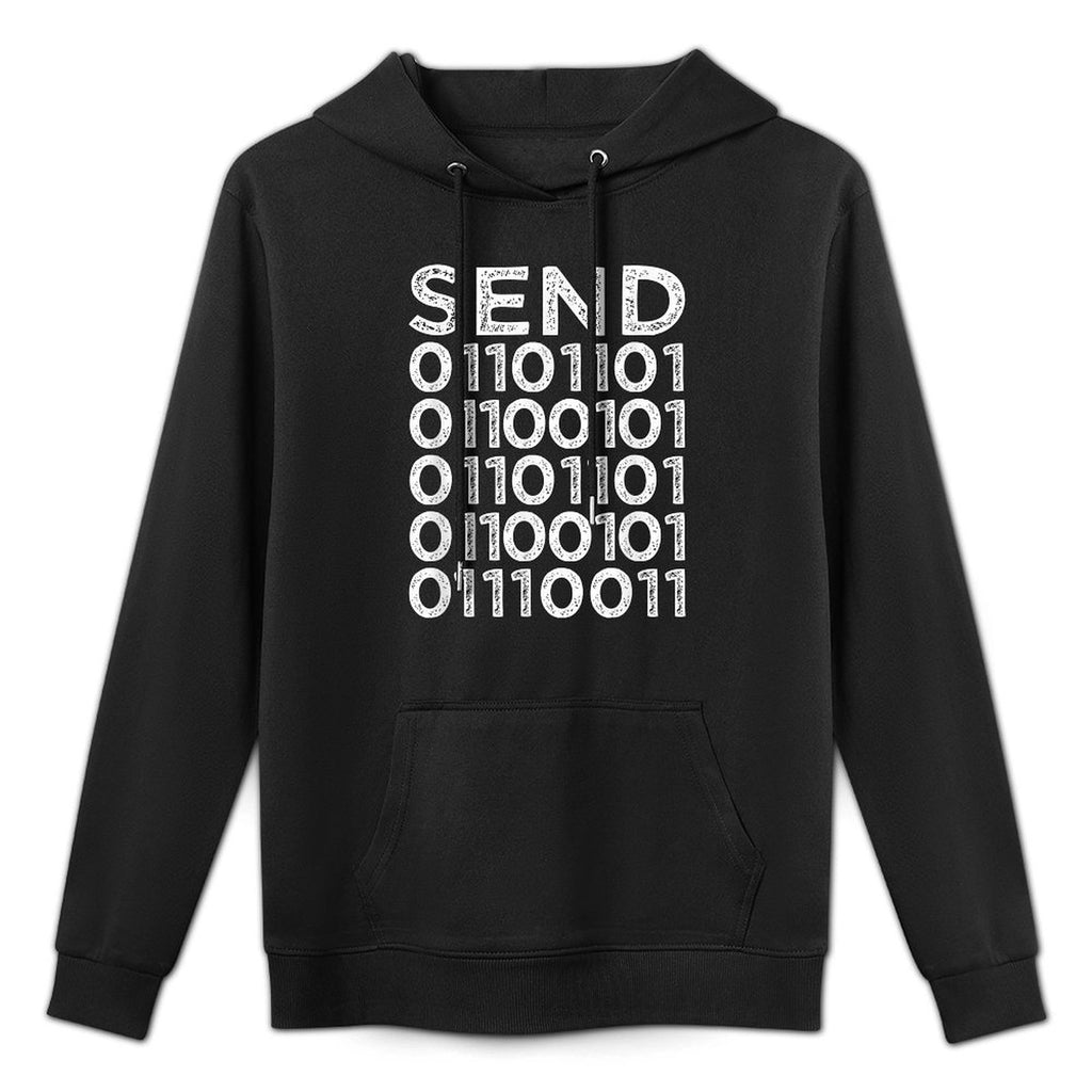 Binary Code Send Memes Pun Hidden Message Programming Coder Adjustable Hood Hoodie
