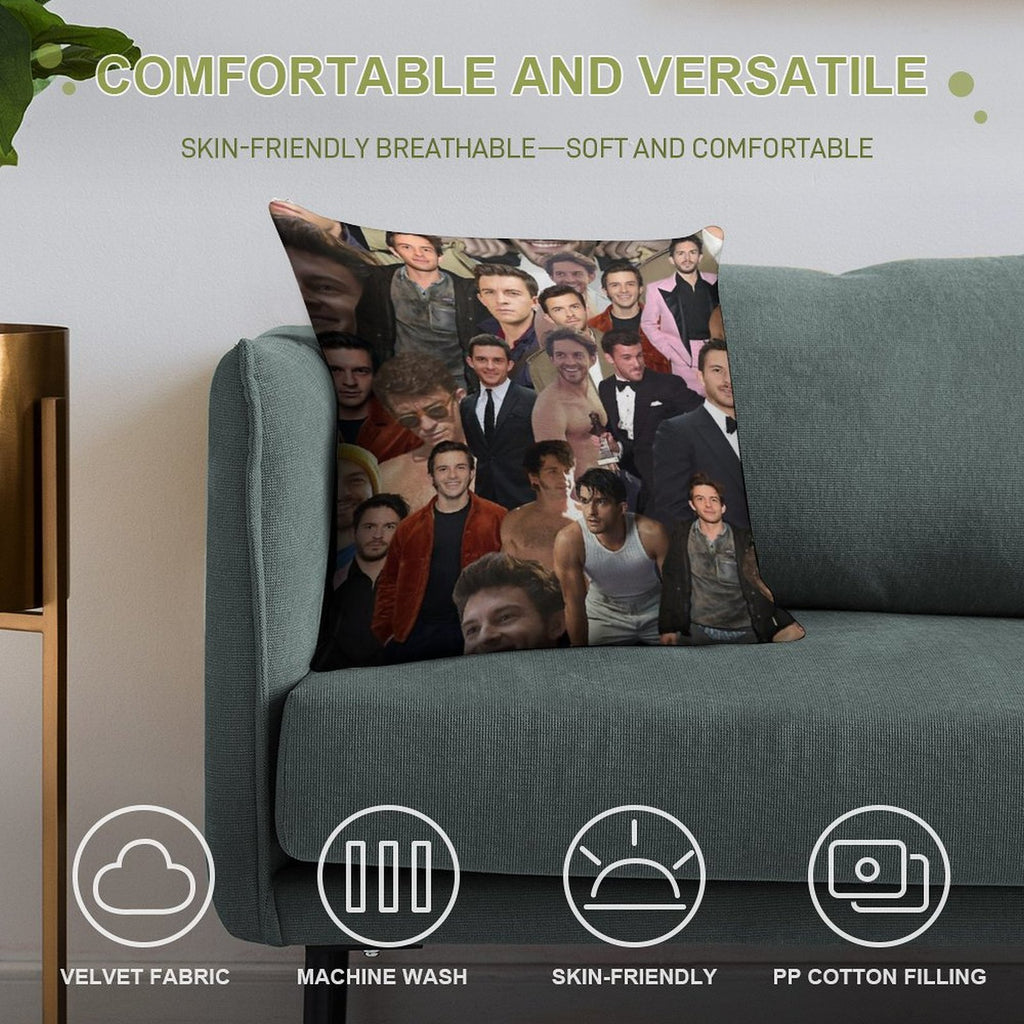 Jonathan Bailey Collage Soft Home Decor Throw Pillow