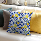 Summer,citrus,lemon Fruit Mosaic,Sicilian Style,tiles, Pattern Soft Washable Throw Pillow