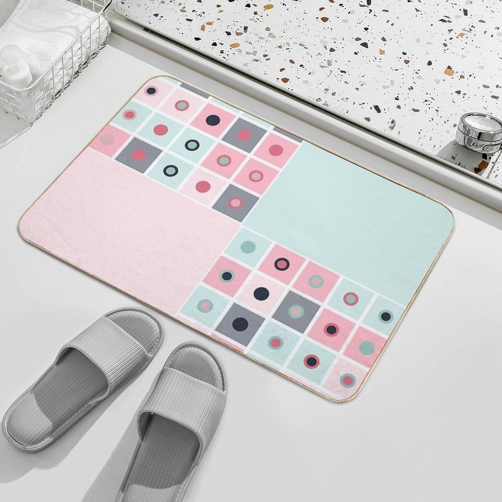 Spotted Geometric Pattern  Long-Lasting Bath Mat