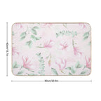 Soft Pink Hand Drawn Watercolor Magnolia Flowers Botanical Garden  Anti-Trip Bath Mat