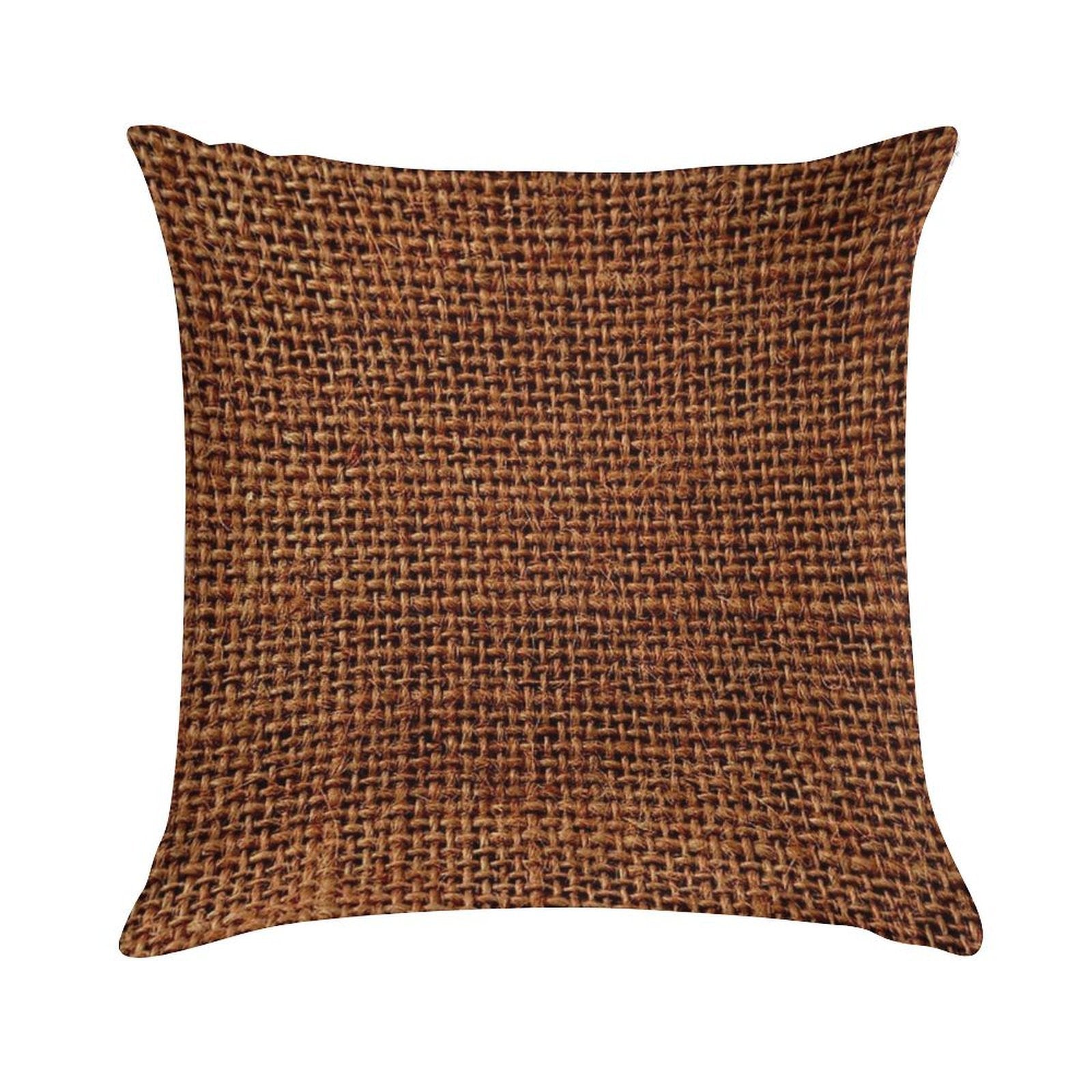 Golden Brown Jute Burlap Sack Soft Shrink-Resistant Throw Pillow