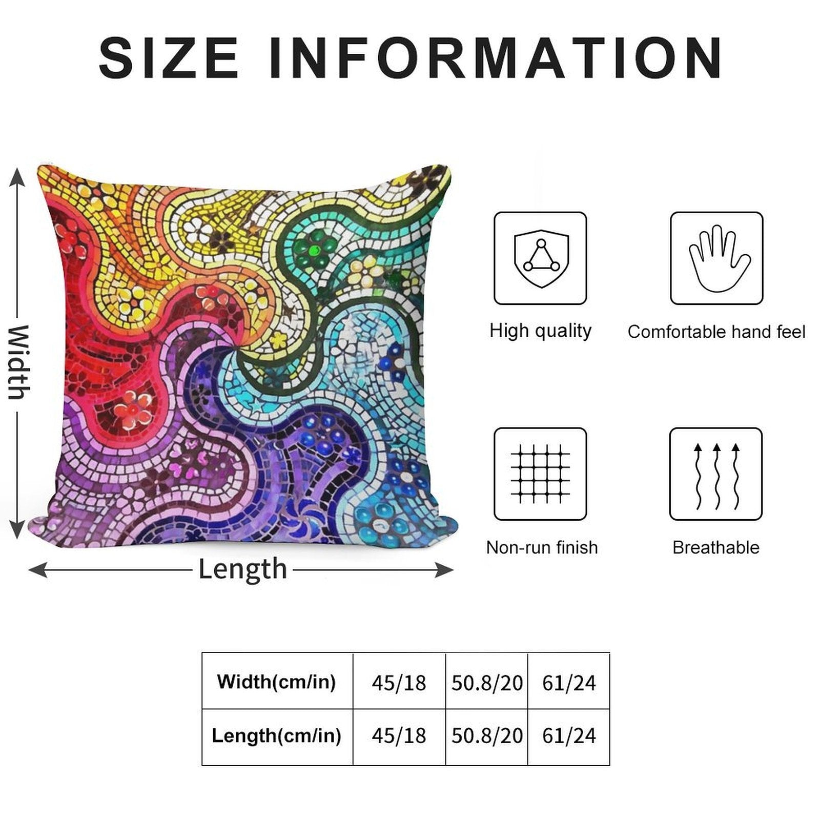 Gaudi Barselona Mosaic Soft Multiple Sizes Throw Pillow