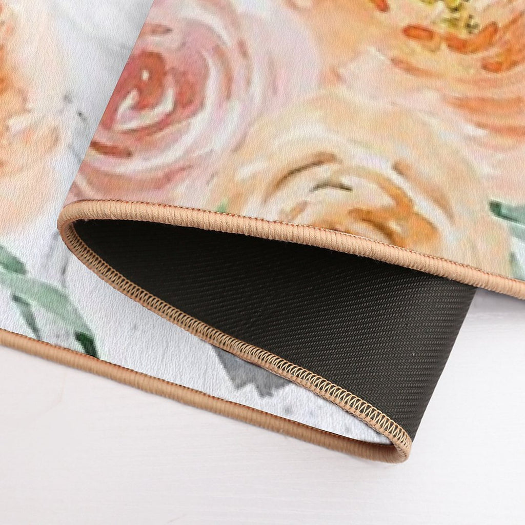 Beautiful Pastel Flowers Pattern on Marble  Versatile Bath Mat