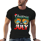 Christmas In July Summer Vacation Beach Sunglasses Funny  Wrinkle-resistant T-Shirt