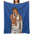 Jalen Brunson Three Point Celebration Velvety-soft Throw Blanket