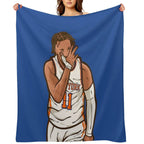 Jalen Brunson Three Point Celebration Velvety-soft Throw Blanket