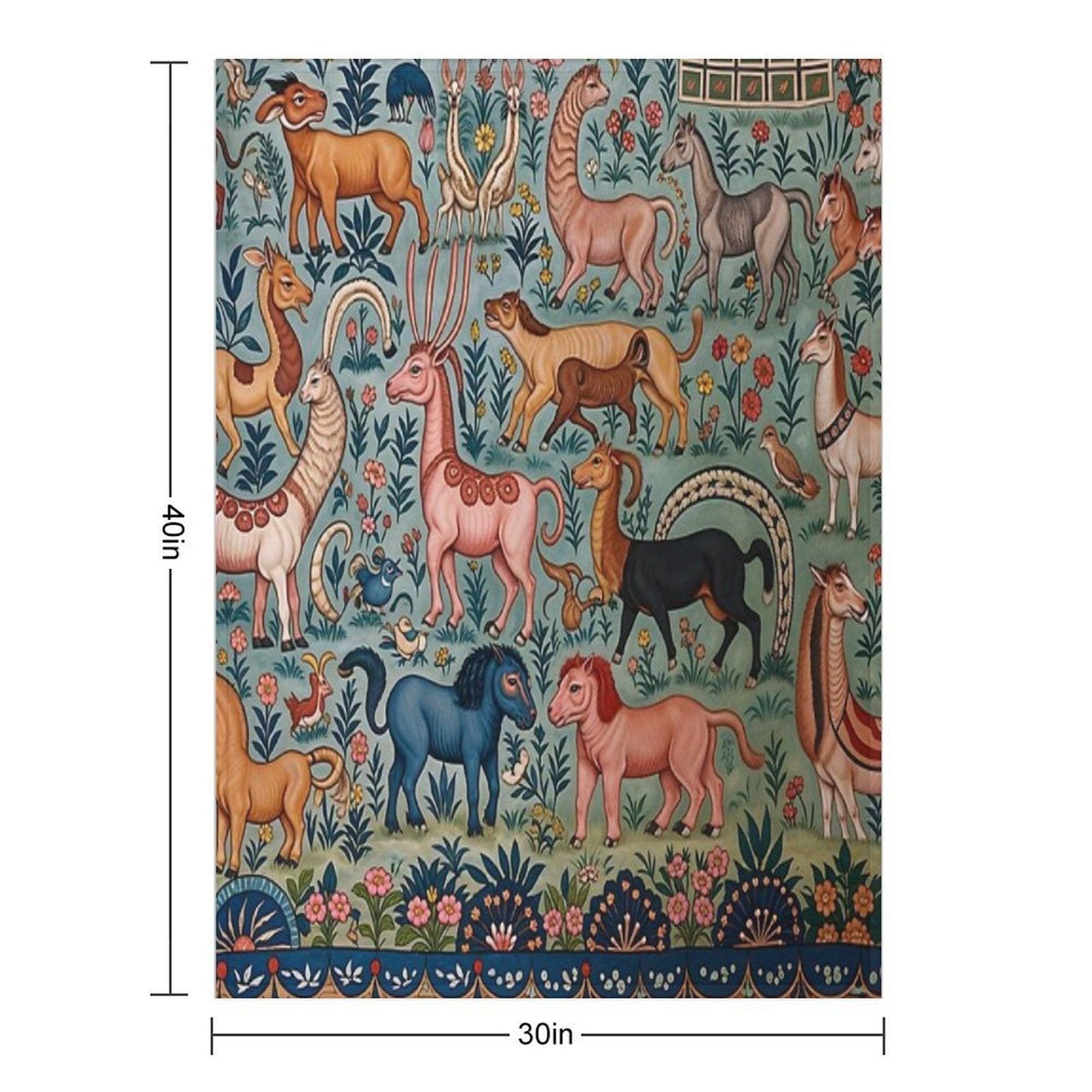 Whimsical Beastly Animals Wrinkle-free Throw Blanket