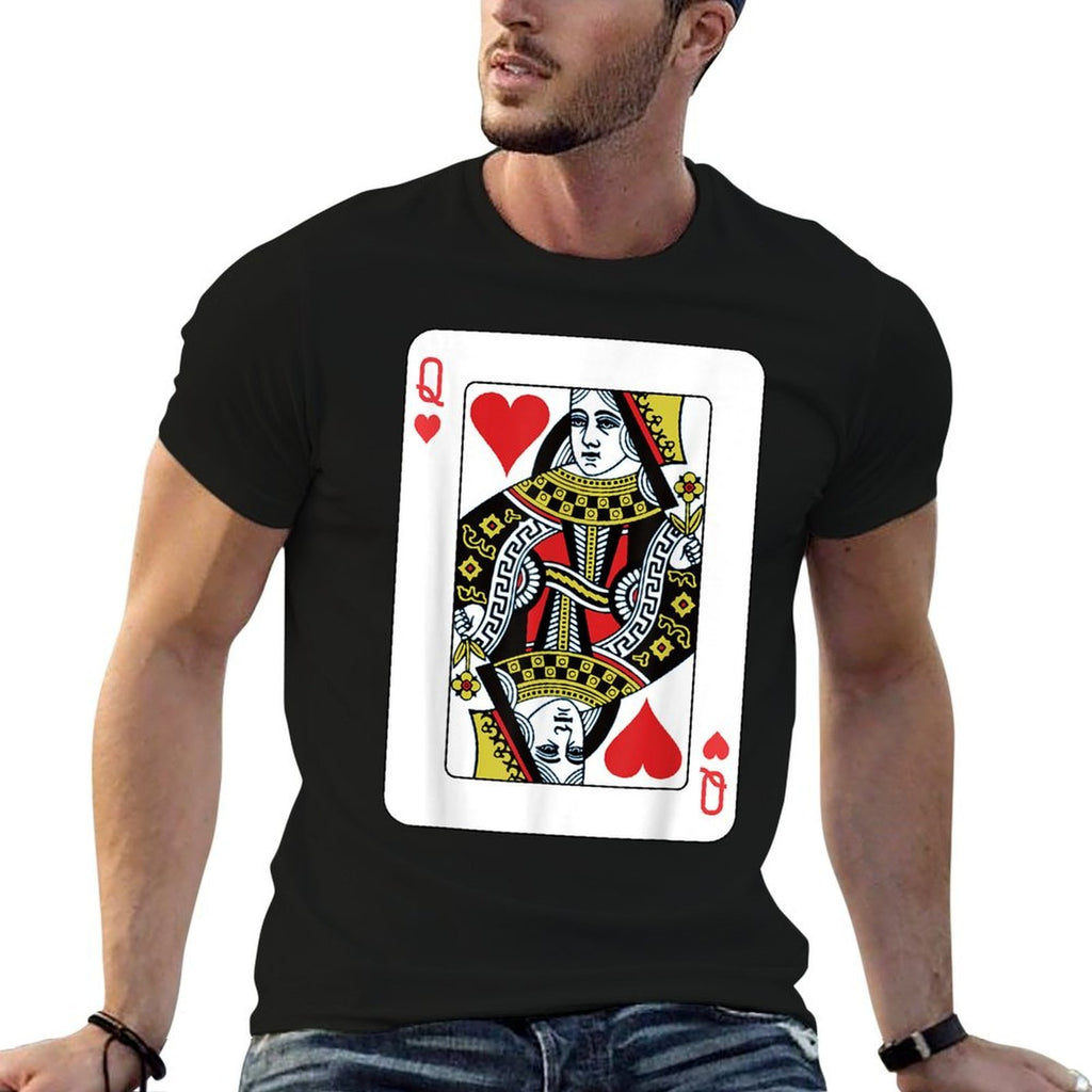 Queen of The Hearts Playing Card Poker  Lightweight T-Shirt