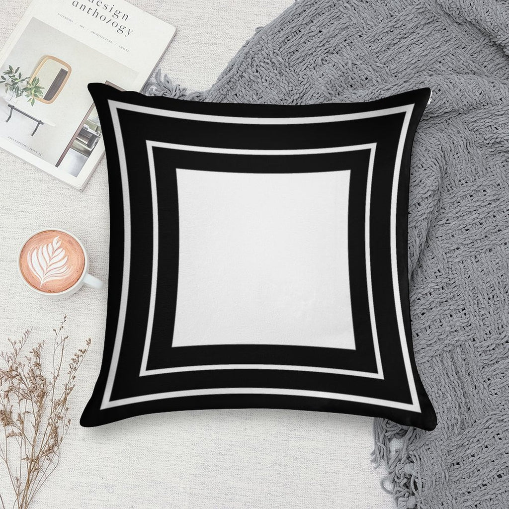 Black Velvet Soft Reinforced Edging Throw Pillow