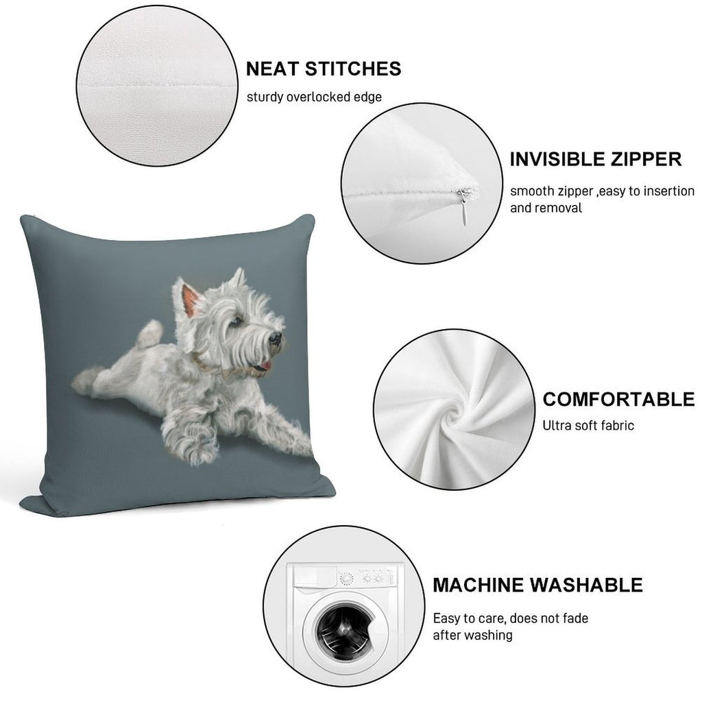 West Highland Terrier Westie Soft Luxury Feel Throw Pillow