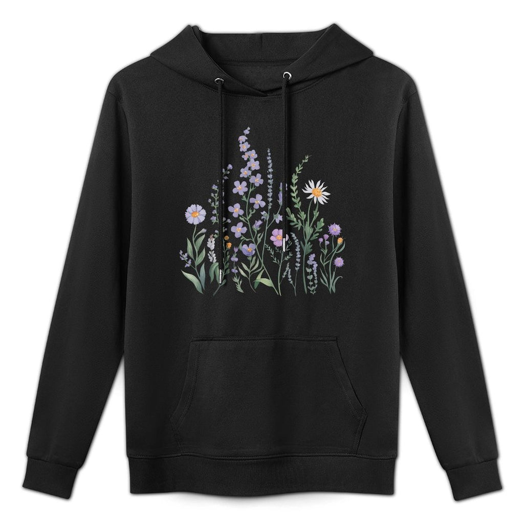 Floral Women Vintage Boho Wildflower Botanical Flower Relaxed Fit Hoodie
