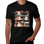 Ghost Christmas Reading Book Lover Library Christmas Teacher  Trendy Pattern T-Shirt