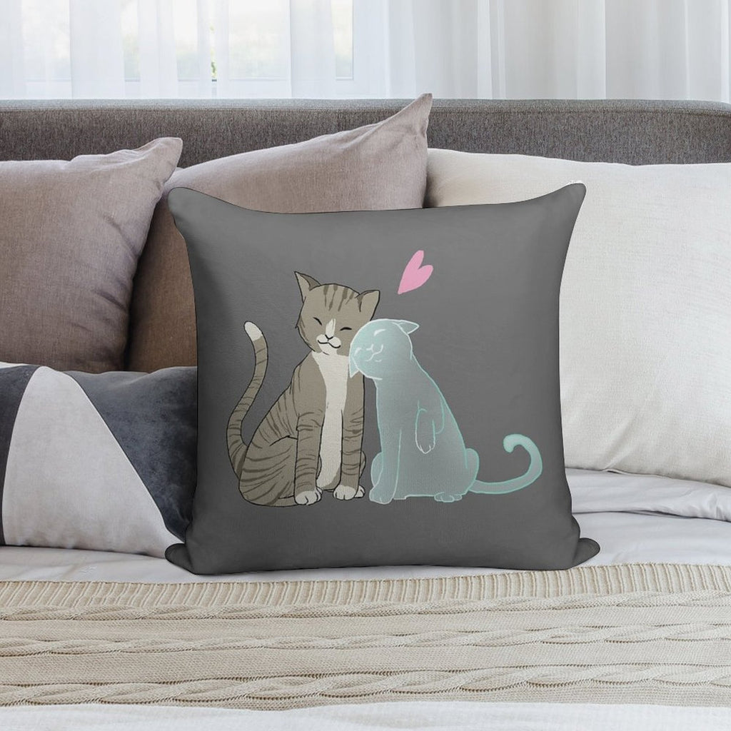 Cat Love Soft Shrink-Resistant Throw Pillow
