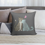 Cat Love Soft Shrink-Resistant Throw Pillow