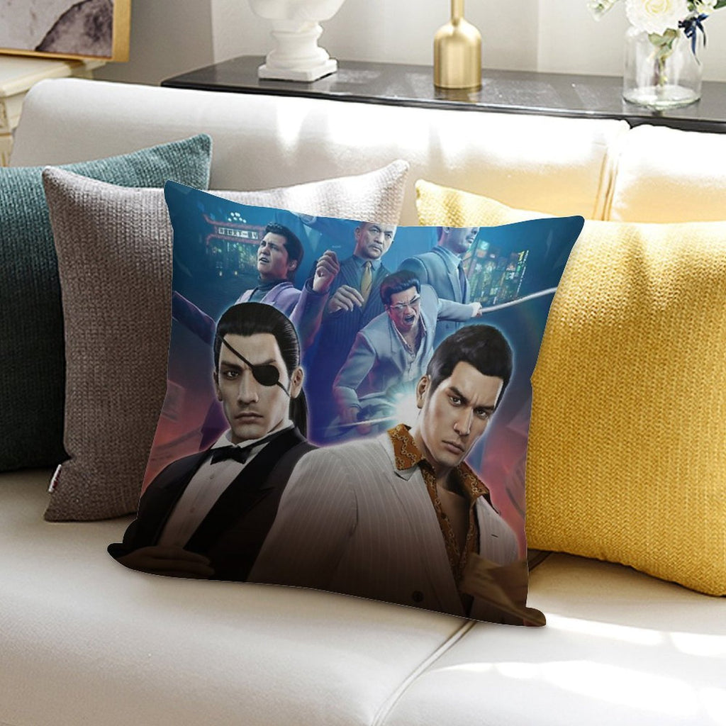 Yakuza 0 Poster Soft Short Plush Fabric Throw Pillow