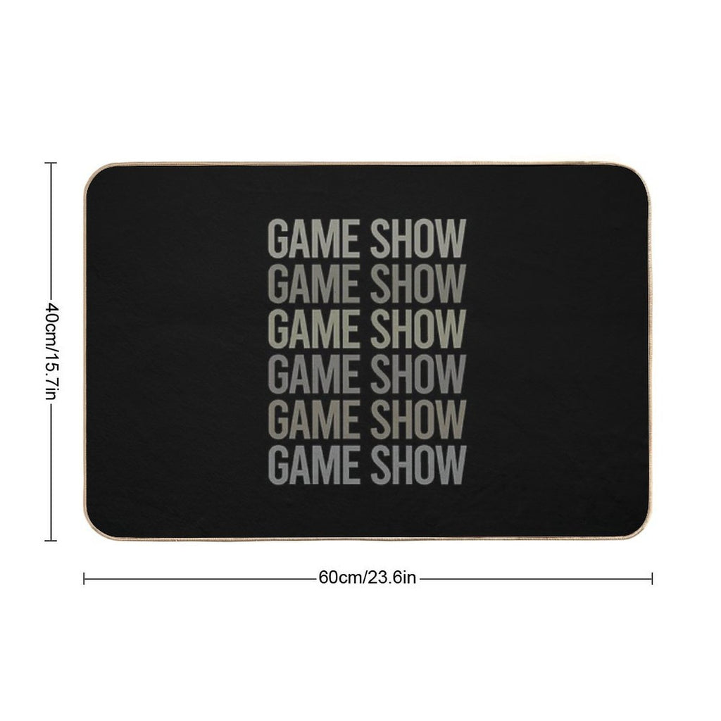 Gray Text Art Game Shows TV Show  Pet-Safe Bath Mat