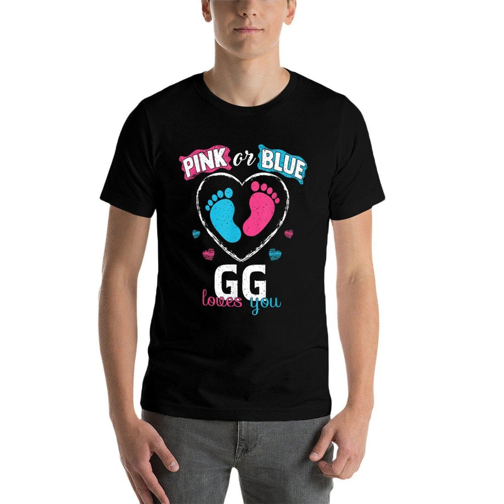 Pink Or Blue GG Loves You Baby Gender Reveal GG  Summer-ready Fabric T-Shirt