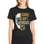 Sorry Cant Hockey Bye Vintage Retro Funny Hockey Players  Polyester Blend T-Shirt