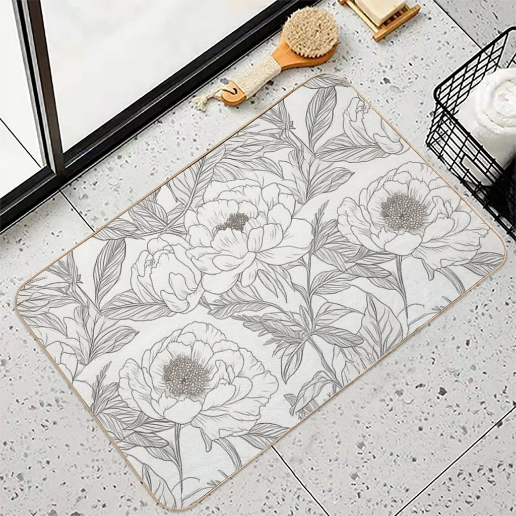 Pink Peony Paradise  Slip-Resistant Bath Mat