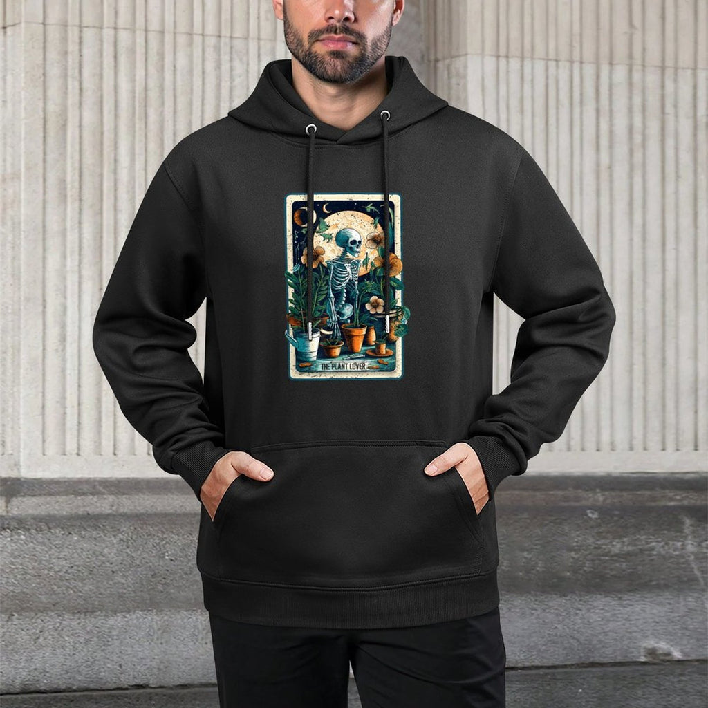 Plant Lover Gardener Tarot Card Halloween Skeleton Moon All-Day Comfort Hoodie