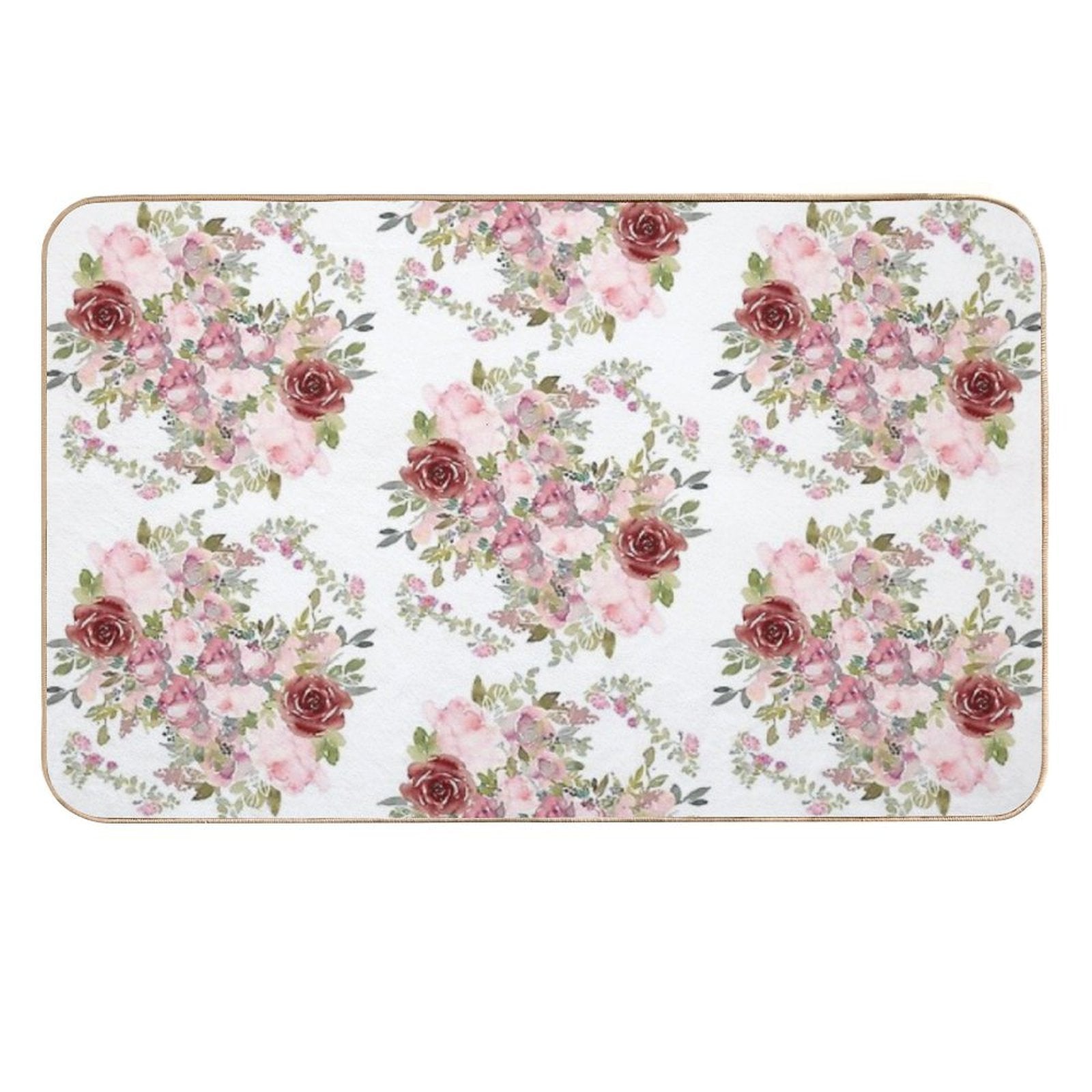 Pair Of Warm Colored  Roses  Repositionable Bath Mat