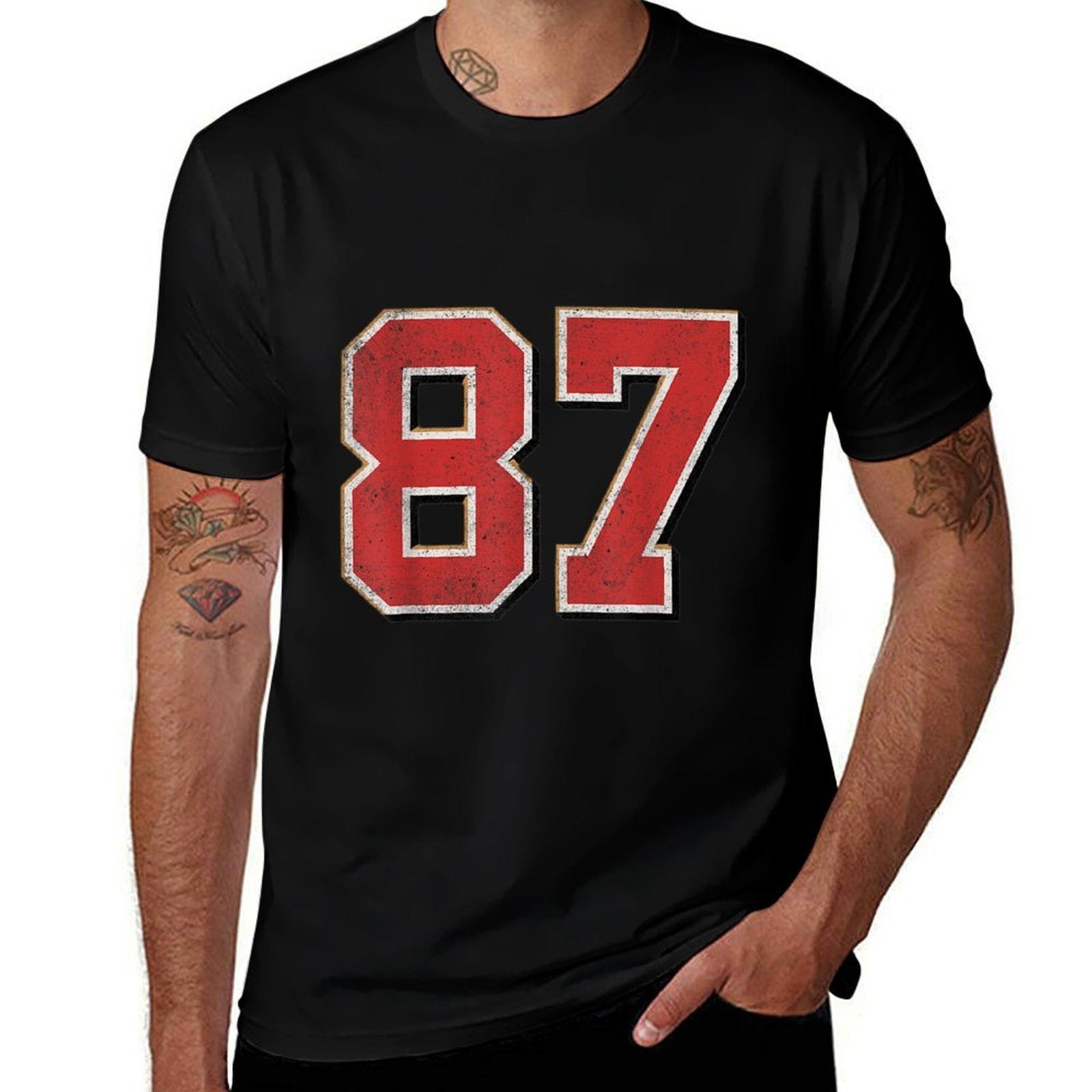 In My Number 87 Era Vintage Retro  Heathered Texture T-Shirt