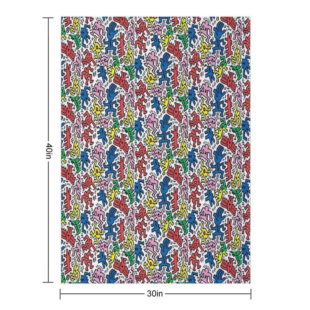 Haring Pop Art Shrink-resistant Throw Blanket