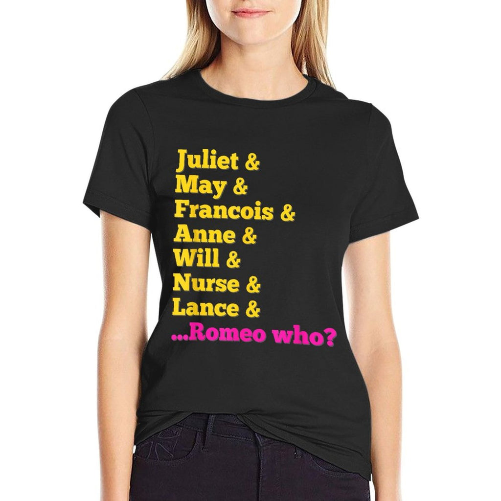 Stage Notes  Juliet Characters Romeo Who Musical Theatre Musicals - Black, Unisex-Adults, Small,, Cotton 65 Polyester 35, Cla  Vintage-inspired T-Shirt