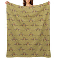 Pheasant Pattern, Mustard Premium Throw Blanket
