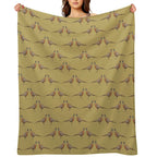 Pheasant Pattern, Mustard Premium Throw Blanket