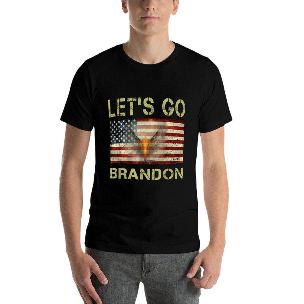 Let’s Go Brandon Conservative USA Funny  Heathered Texture T-Shirt