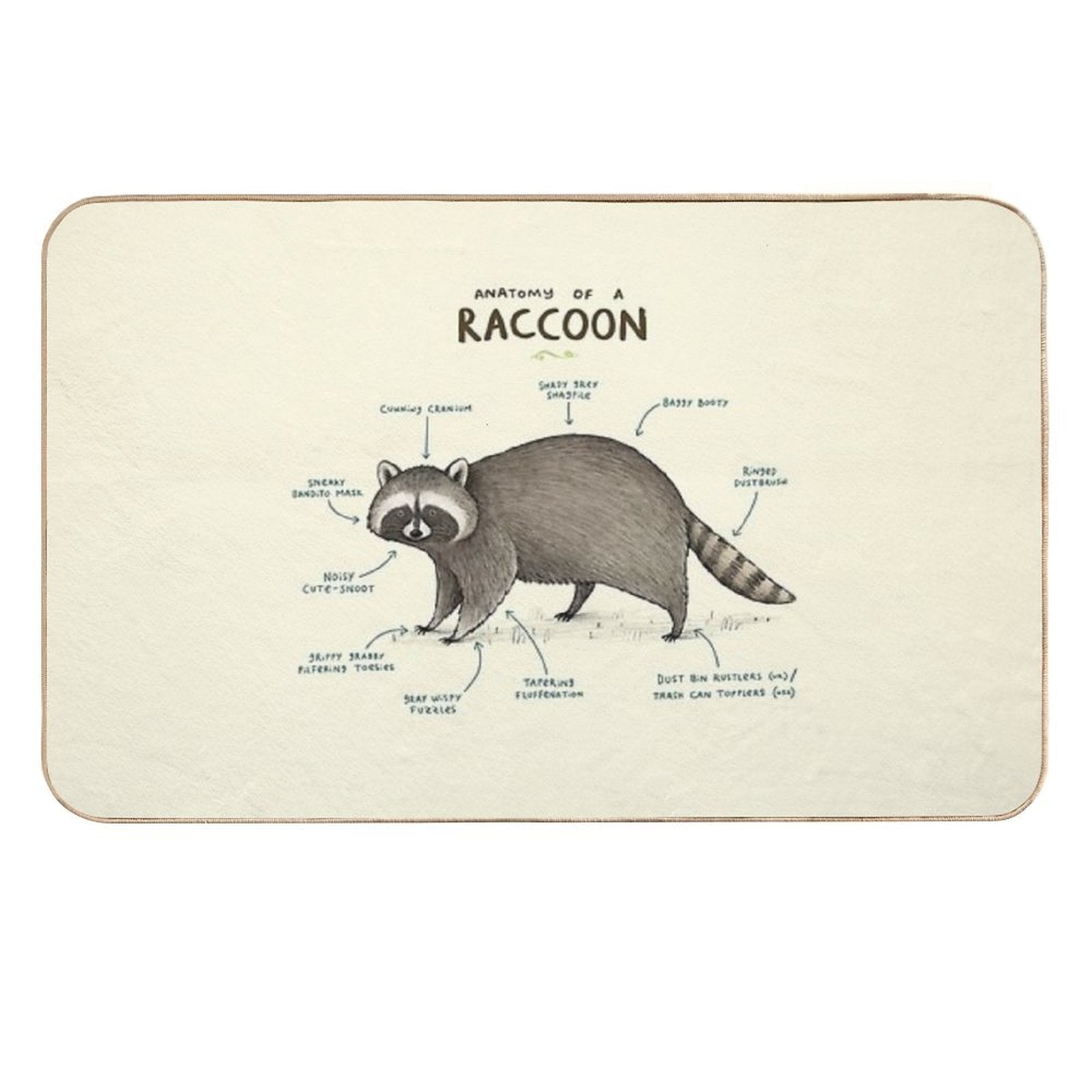 Anatomy of A Raccoon  Dirt-Trapping Bath Mat