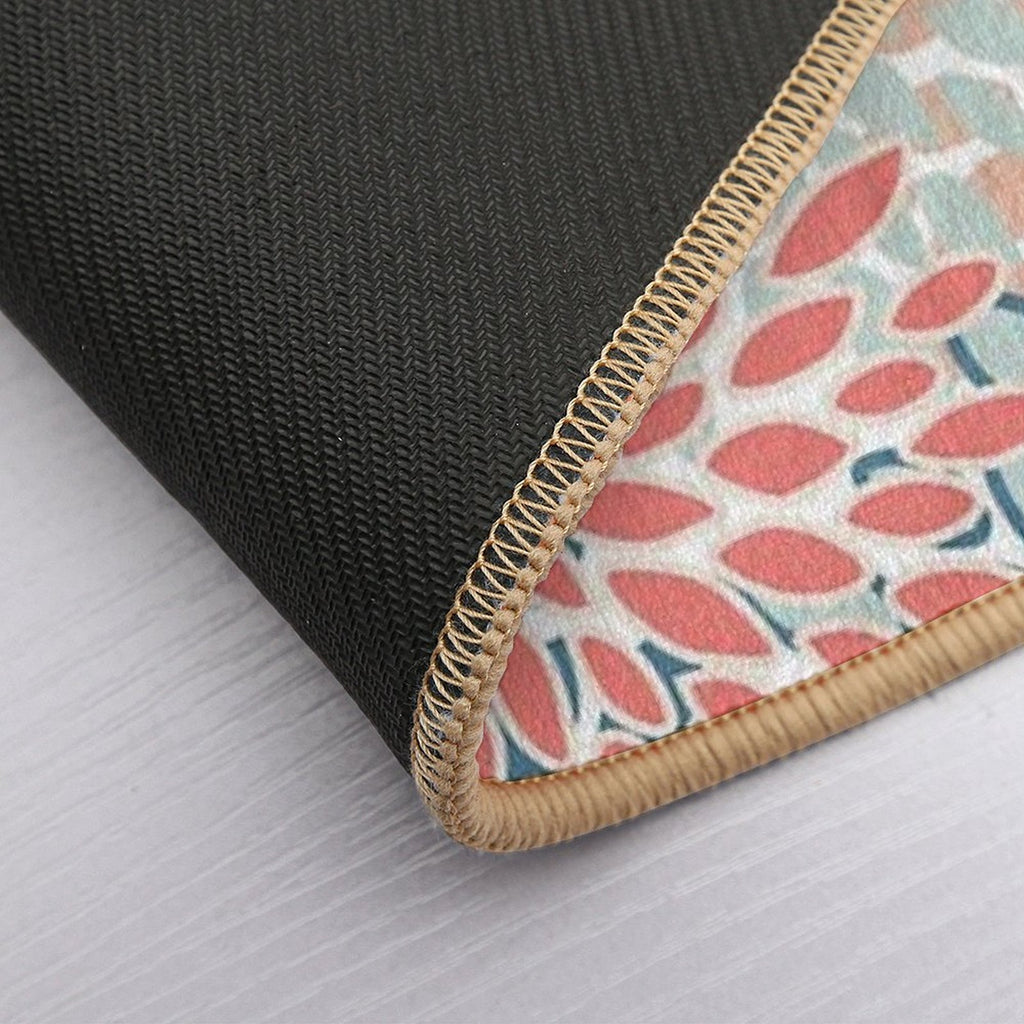 Floral Prints, Teal, Coral, Peach, Colourful Prints  Eco-Friendly Bath Mat
