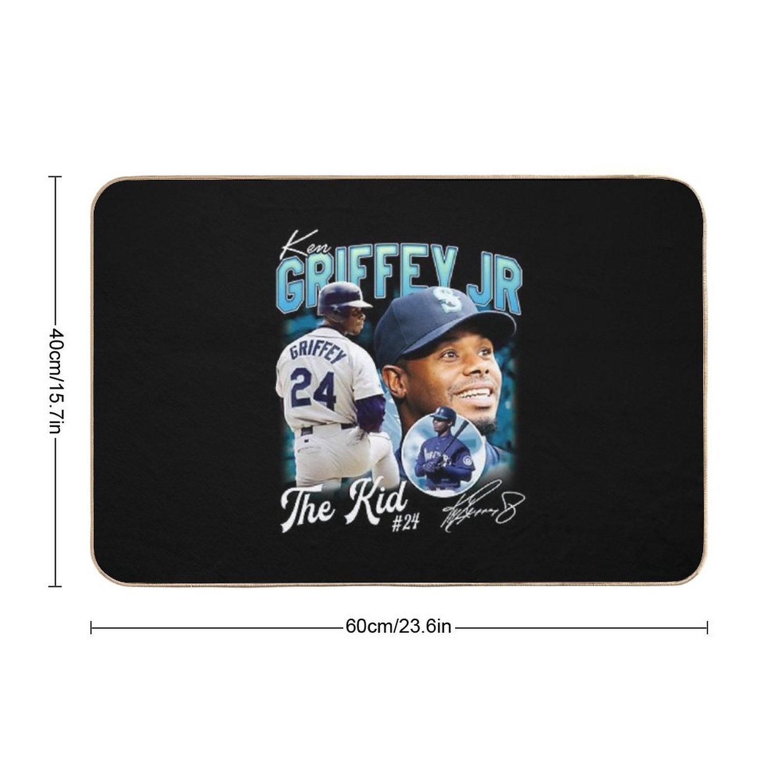 Ken Griffey Jr The Kid Baseball Vintage Signature Perfect Gift For Baseball Lovers  Fade-Resistant Bath Mat