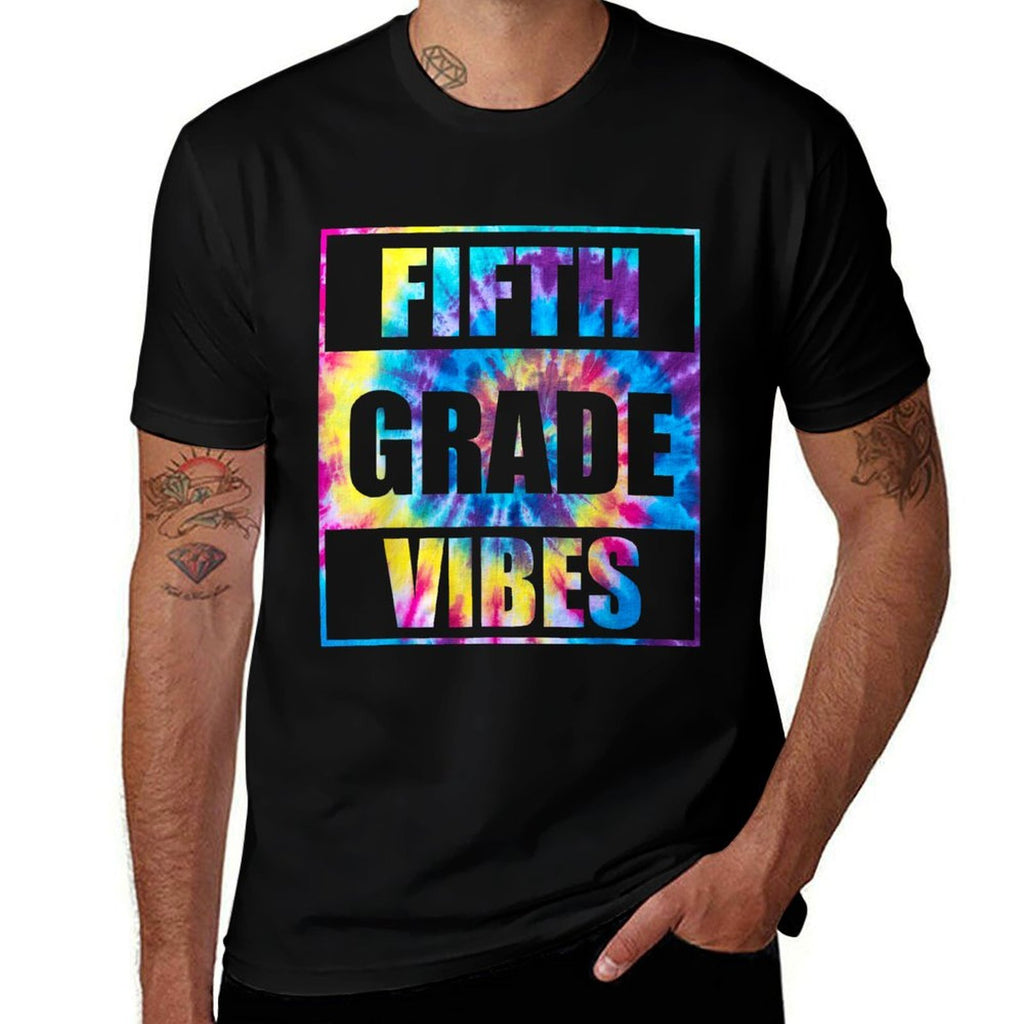 Back To School 5th Grade Vibes First Day Of School Teachers  Rolled Sleeves T-Shirt