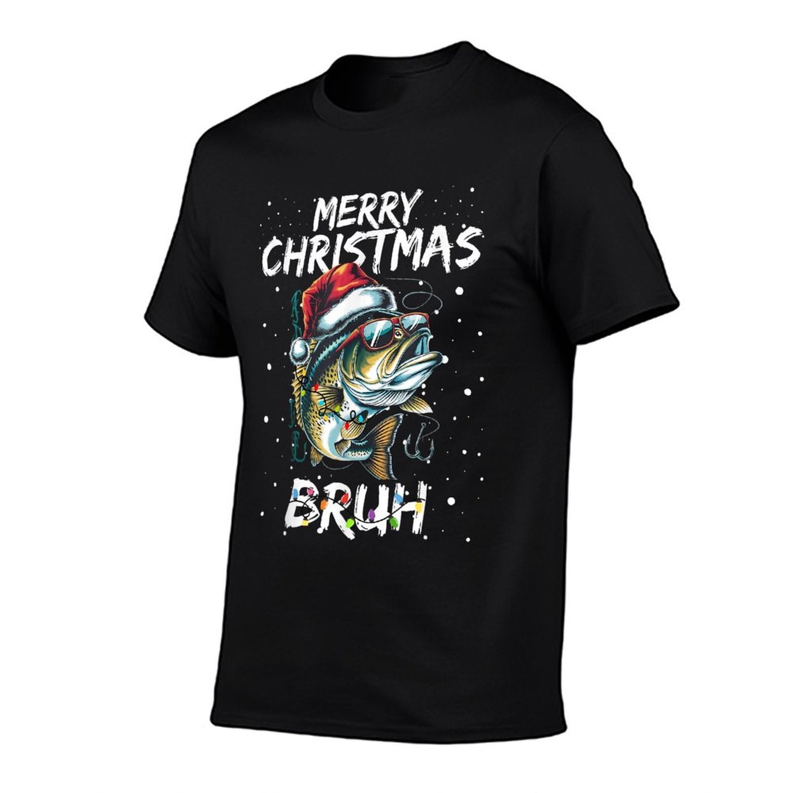 Merry Fishmas Santa Fishing Lovers Funny Fisherman Christmas  Summer-ready Fabric T-Shirt