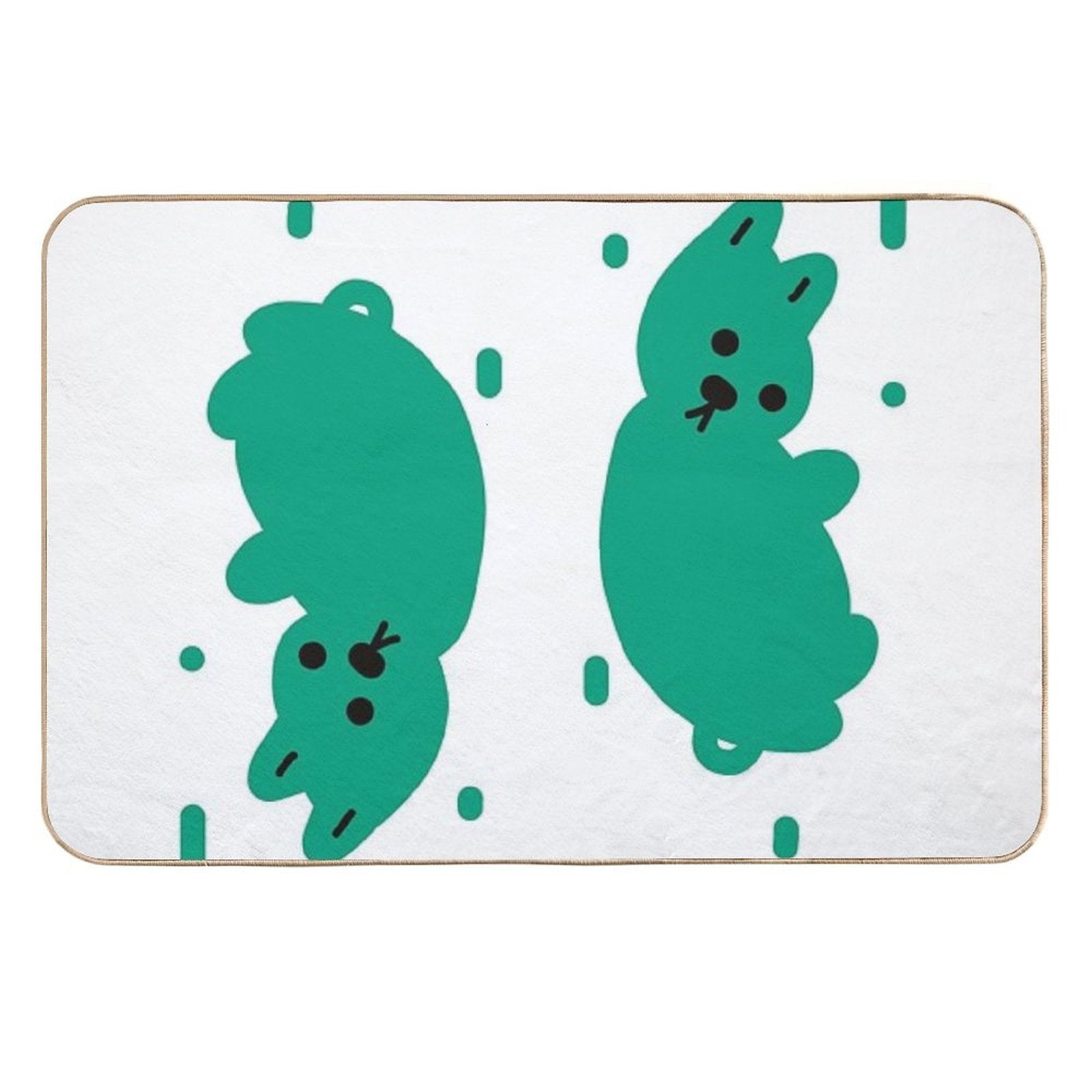 Cute Green Rabbit Rain  Stain-Proof Bath Mat