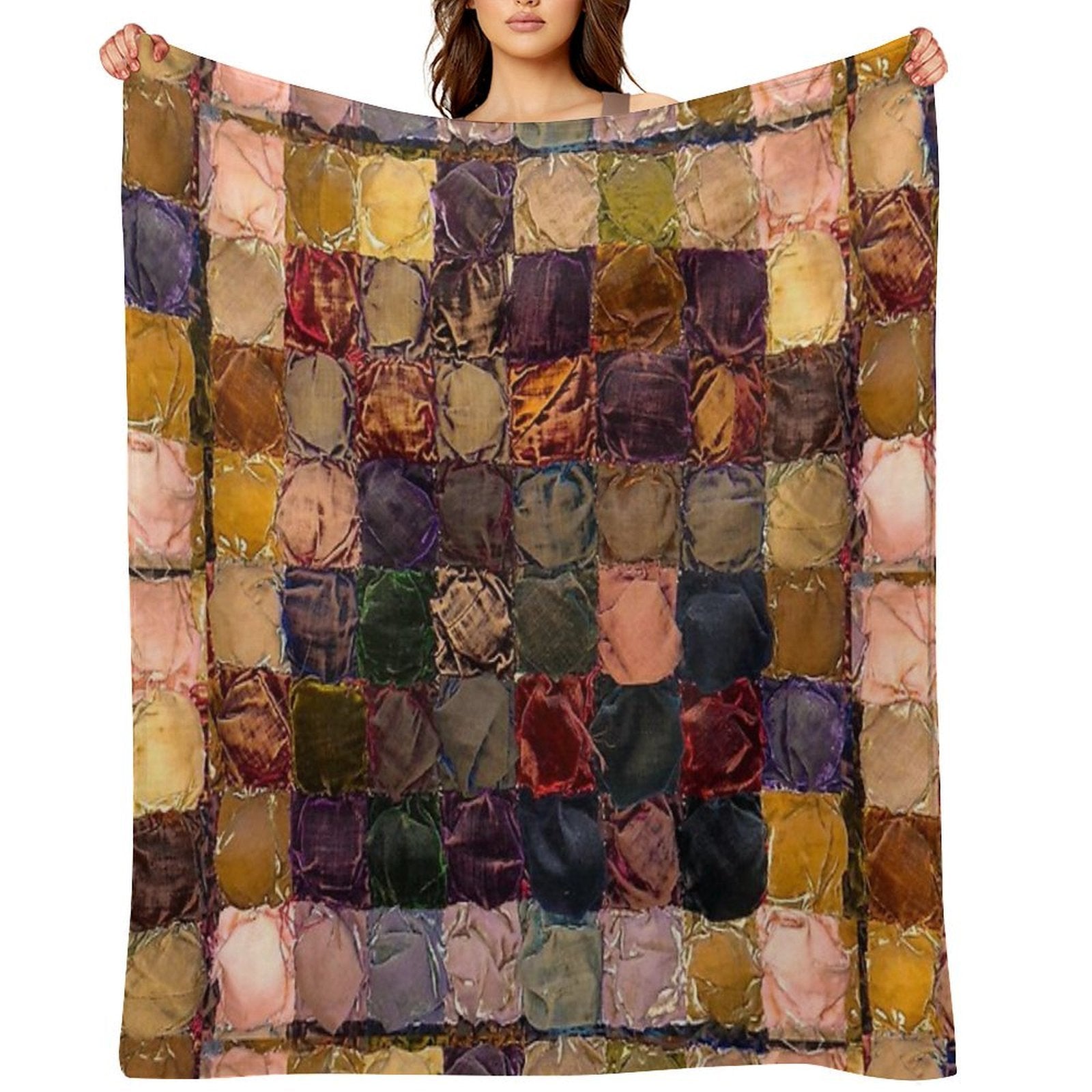 Great Grandmother's Quilt Versatility Throw Blanket