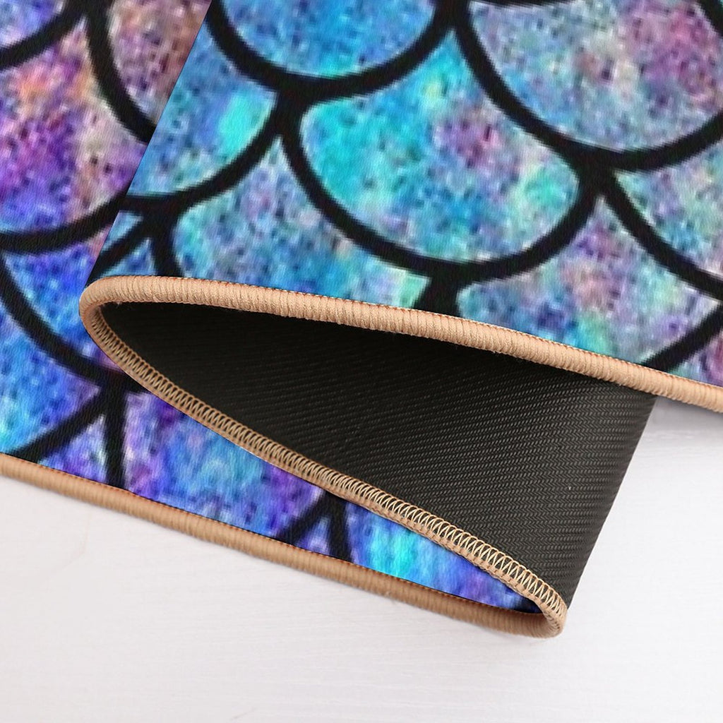 Colorful Mermaid Scales  Pet-Safe Bath Mat