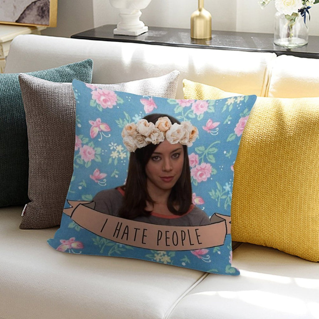 I Hate People - April Ludgate Soft Style Accent Throw Pillow