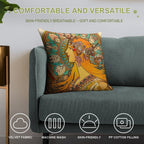 Zodiac, (1896) - Alphonse Mucha. HIGH DEFINITION Soft Home Decor Throw Pillow