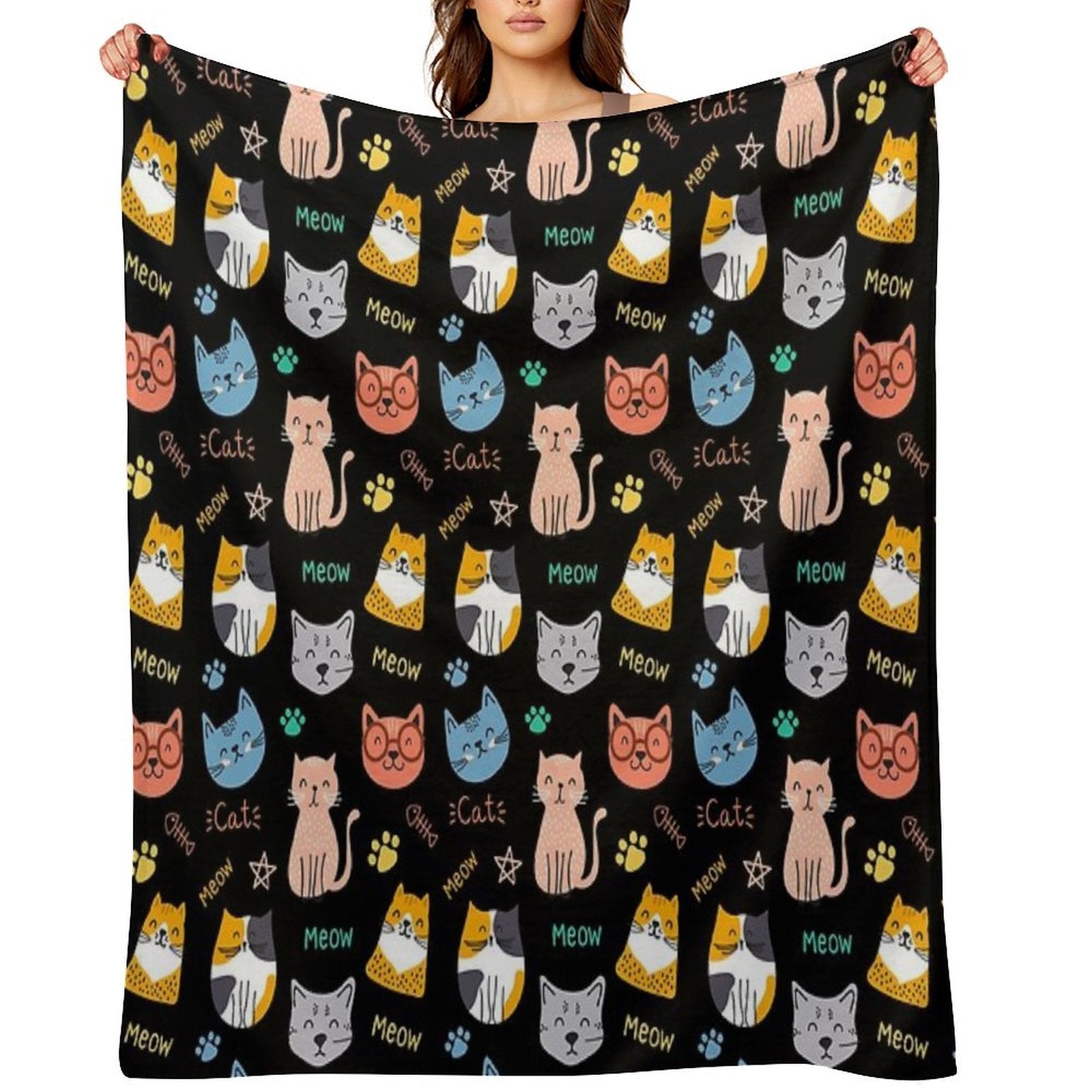 Cats Cats Wrinkle-free Throw Blanket