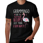Flamingo Grammingo Like A Normal Grandma Gifts Funny Grandma  Ribbed Collar T-Shirt