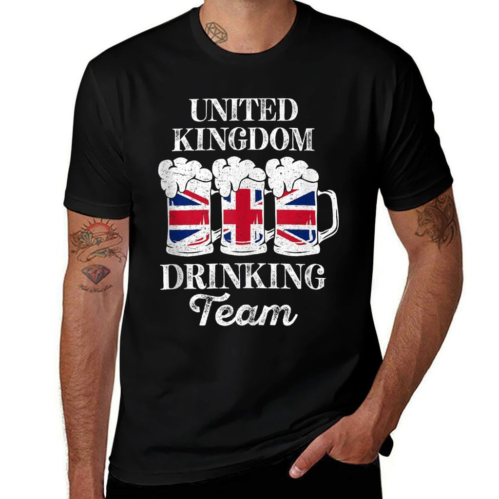 United Kingdom Drinking Team Funny Party British Beer Fest  Heathered Texture T-Shirt
