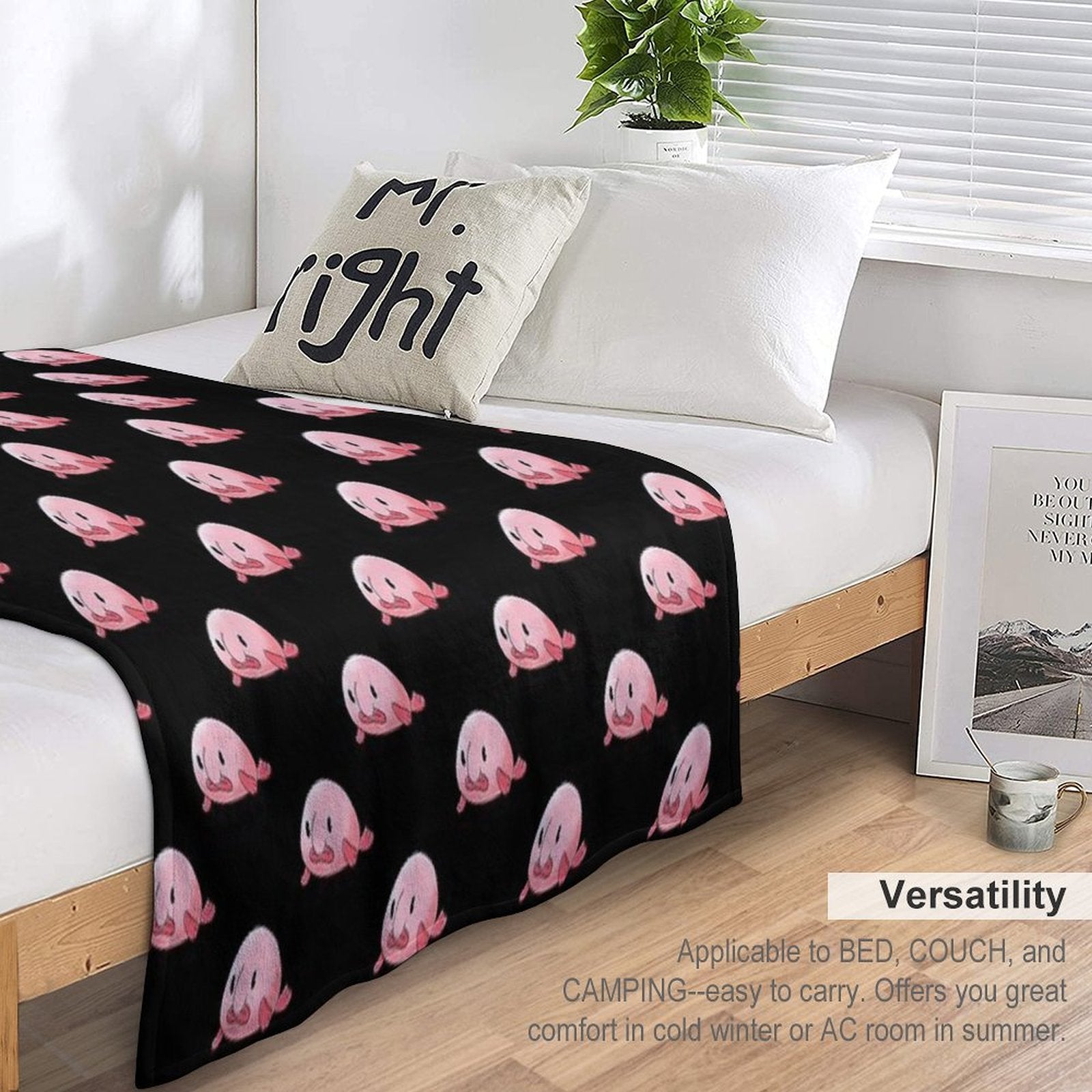 Cute Blobfish Shrink-resistant Throw Blanket