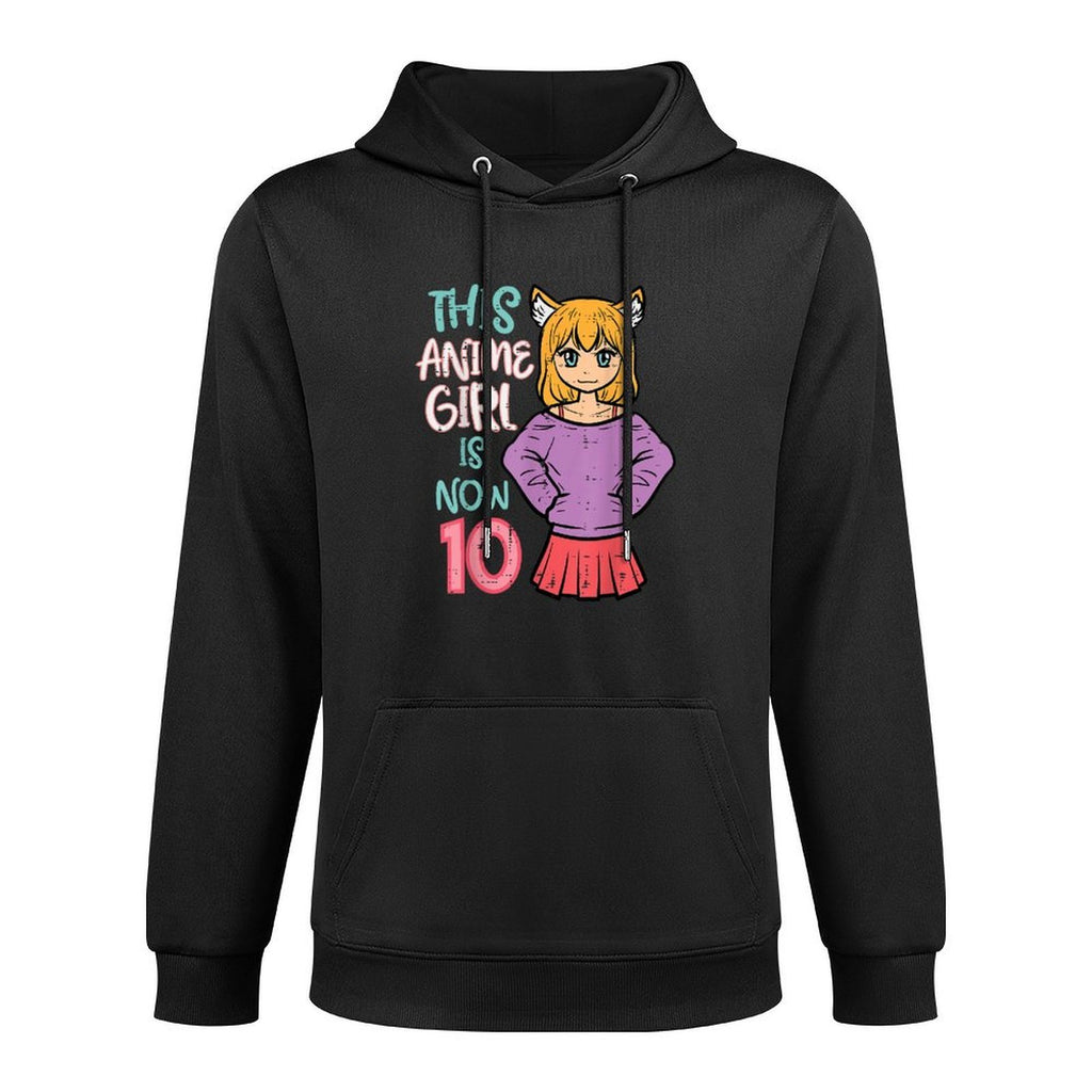 This Anime Girl Is Now 10 Bday 10th Birthday Japanese Manga Medium-Weight Fabric Hoodie